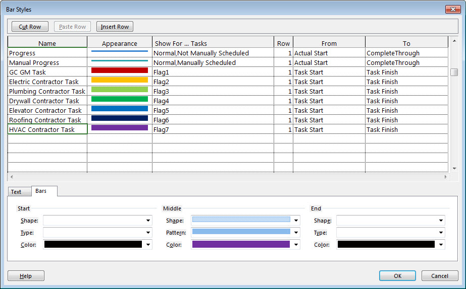 Using Flag Fields to Automatically Format Gantt Bar Colors